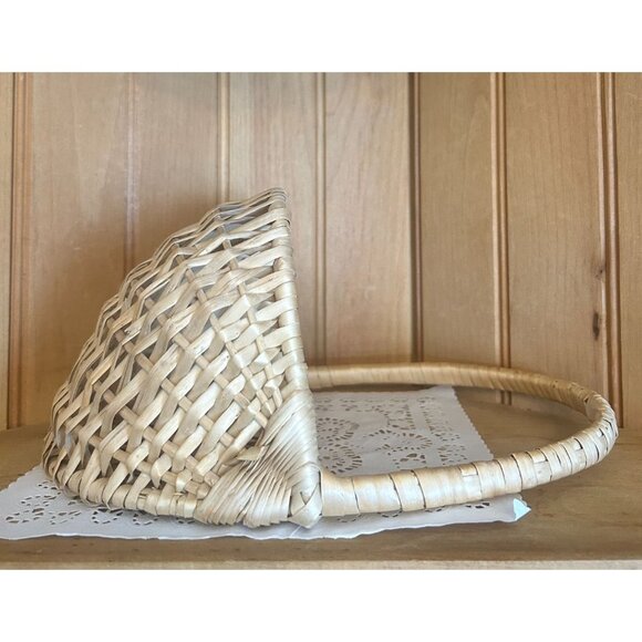 Handcrafted Natural Wicker Eye of God Butt Half Basket Wall Decor - Picture 2 of 7